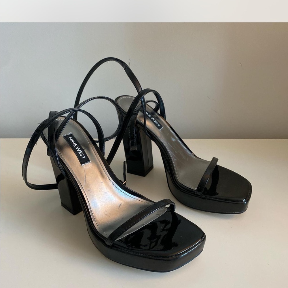 Nine West Black Strappy Heeled Sandals